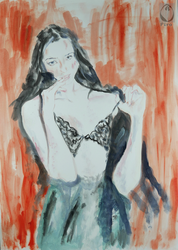 oil on paper - olio su carta di Piro